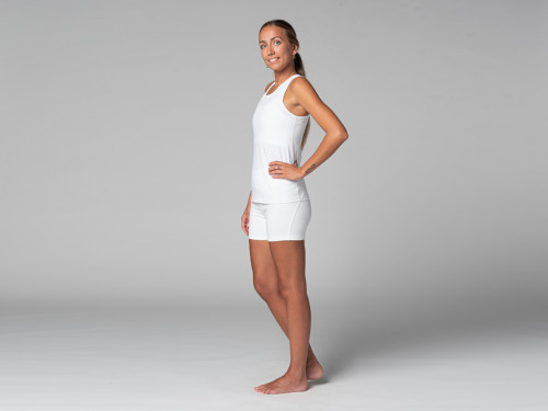 Article de Yoga Débardeur Femme Slim 100% Bio Blanc