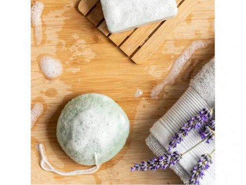 Article de Yoga Eponge de Konjac Argile verte et Thé vert
