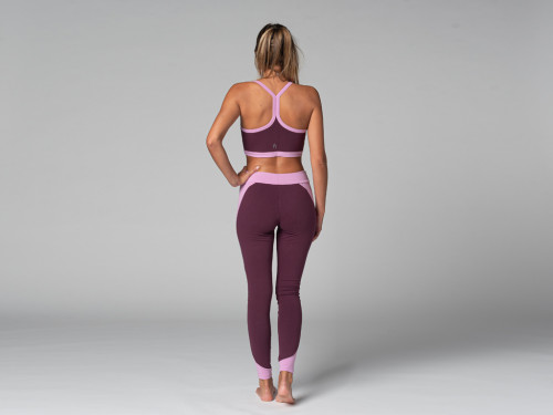 Article de Yoga Legging de Yoga Bi-colore - Bio Prune