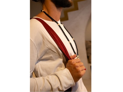 Article de Yoga Mala 108 perles 8mm Onyx & Os