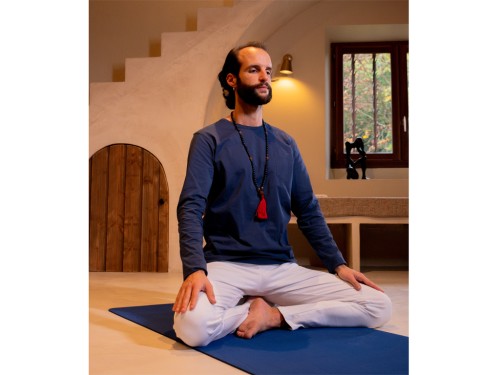 Article de Yoga Mala 108 perles 8mm Onyx & Rudraksha