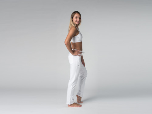 Article de Yoga Pantalon de yoga Confort Femme - Coton Bio Blanc