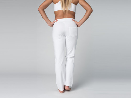 Article de Yoga Pantalon de yoga Confort Femme - Coton Bio Blanc