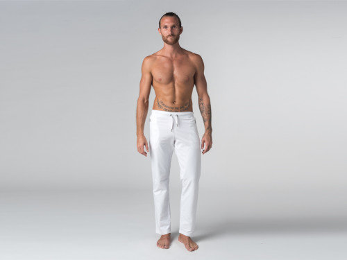 Pantalon de Yoga H/F Pavita - 100% coton Bio Blanc - Vêtements de yoga  Homme - Coton Bio