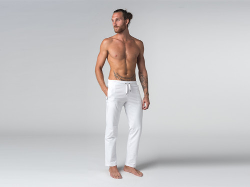 Article de Yoga Pantalon de yoga Confort homme - Coton Bio Blanc