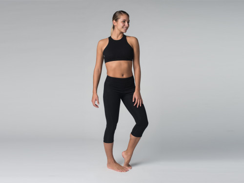 Article de Yoga Pantalon de yoga Corsaire  CAPRI 95% coton Bio et 5% Lycra Noir - Fin de Serie