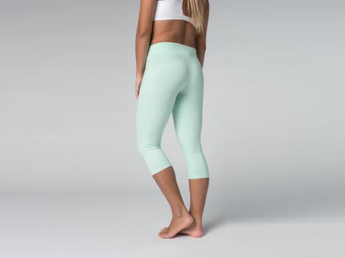Article de Yoga Pantalon de yoga Corsaire CAPRI 95% coton Bio et 5% Lycra Vert Lagon - Fin de Serie