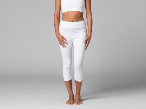 Pantalon de yoga Corsaire - Bio Blanc
