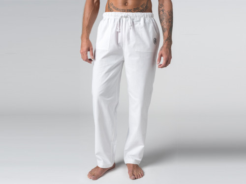 Pantalon de Yoga H/F Pavita - 100% coton Bio Blanc