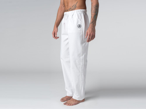 Pantalon de Yoga H/F Pavita - 100% coton Bio Blanc
