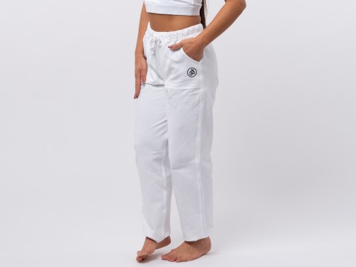 Pantalon de Yoga H/F Pavita - 100% coton Bio Blanc