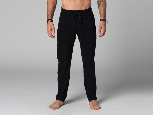 Pantalon de Yoga Homme Confort - Coton Bio Noir
