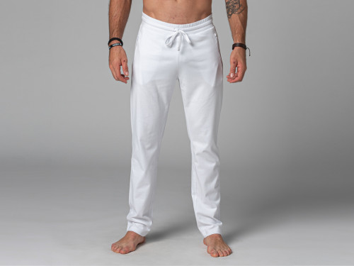 Pantalon de Yoga Homme Confort - Coton Bio Blanc