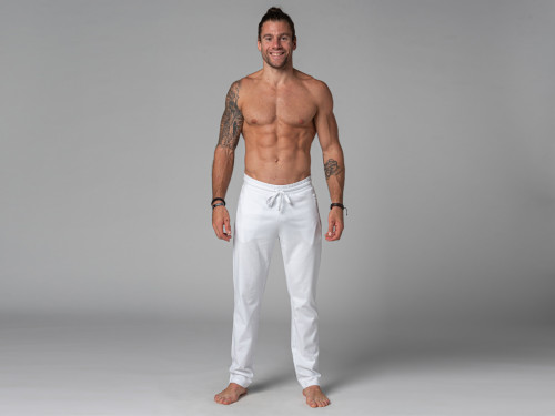 Article de Yoga Pantalon de Yoga Homme Confort - Coton Bio Blanc