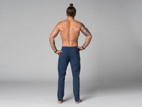 Article de Yoga Pantalon de Yoga Homme Confort - Coton Bio Bleu