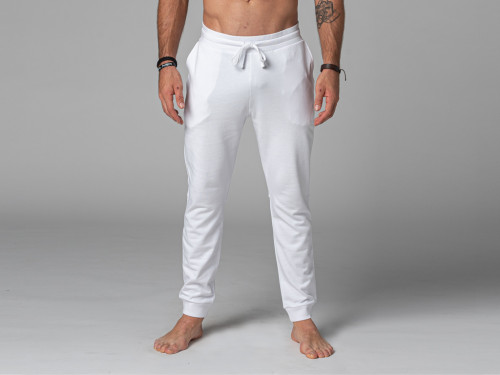 Pantalon de Yoga Homme Jogger - Bio Blanc