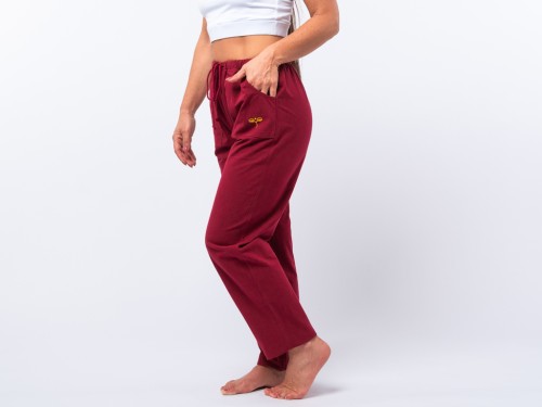 Pantalones de yoga con ojo de Buda Burdeos