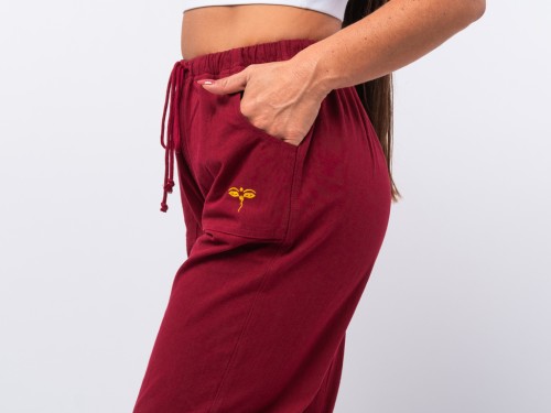 Pantalones de yoga con ojo de Buda Burdeos