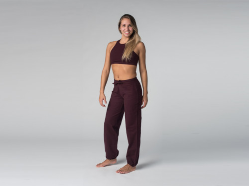 Article de Yoga Pantalon de yoga Param - 95% coton Bio et 5% Lycra Prune - Fin de Serie