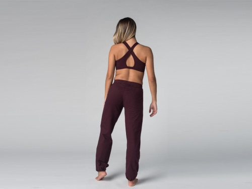 Article de Yoga Pantalon de yoga Param - 95% coton Bio et 5% Lycra Prune - Fin de Serie