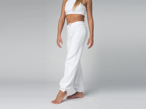 Article de Yoga Pantalon de yoga Param - 95% coton Bio et 5% Lycra Blanc - Fin de Serie
