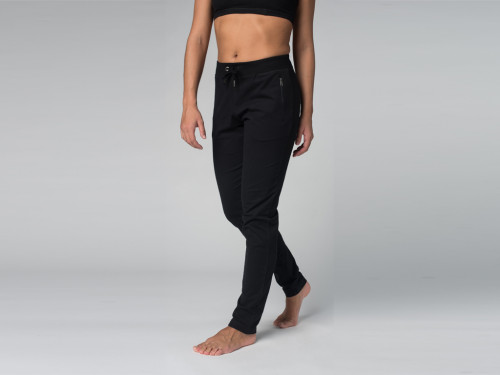 Article de Yoga Pantalon de yoga Slim Femme - Coton Bio Noir - Fin de Serie