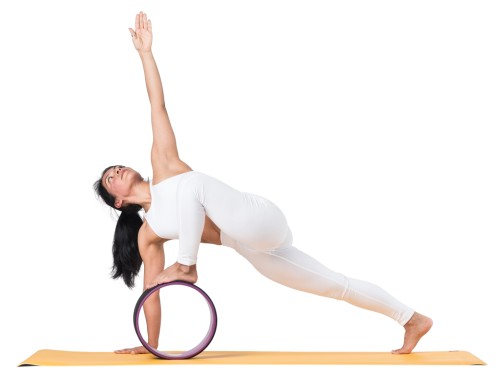 Article de Yoga Roue Yoga - Prune/Noir 32cm x 13cm