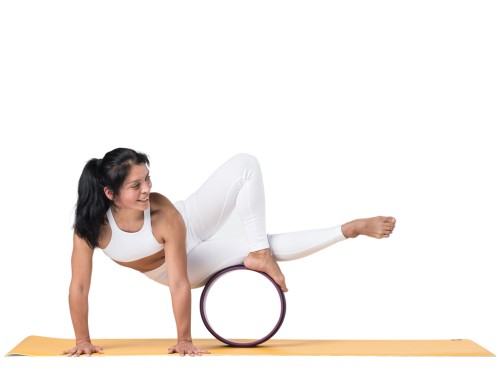 Article de Yoga Roue Yoga - Prune/Noir 32cm x 13cm
