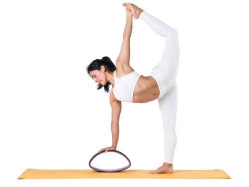 Article de Yoga Roue Yoga Tri-Wheel - Prune/Noir L38cm x L13cm x H20cm