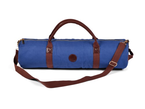 Sac à Tapis de Yoga Baroudeur Coton Bio et Cuir végan - Bleu de chauffe