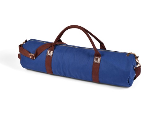 Sac à Tapis de Yoga Baroudeur Coton Bio et Cuir végan - Bleu de chauffe