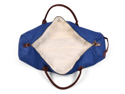 Article de Yoga Sac à Tapis de Yoga Baroudeur Coton Bio et Cuir végan - Bleu de chauffe 20 cm x 70 cm