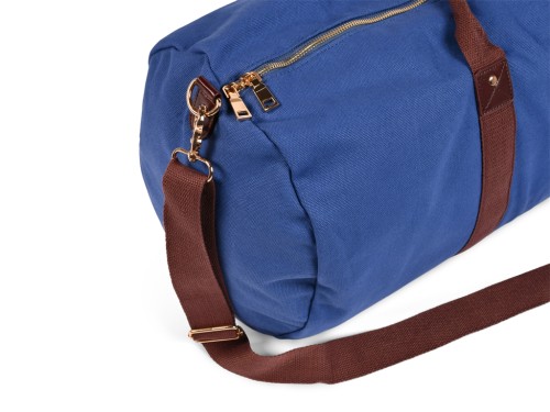 Article de Yoga Sac à Tapis de Yoga Baroudeur Coton Bio et Cuir végan - Bleu de chauffe 30 cm x 70 cm