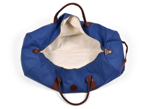 Article de Yoga Sac à Tapis de Yoga Baroudeur Coton Bio et Cuir végan - Bleu de chauffe 30 cm x 70 cm