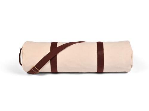 Article de Yoga Sac à Tapis de Yoga Baroudeur Coton Bio et Cuir végan - Écru 20 cm x 70 cm