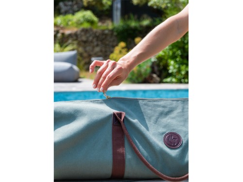Article de Yoga Sac à Tapis de Yoga Baroudeur Coton Bio et Cuir végan - Écru 20 cm x 70 cm