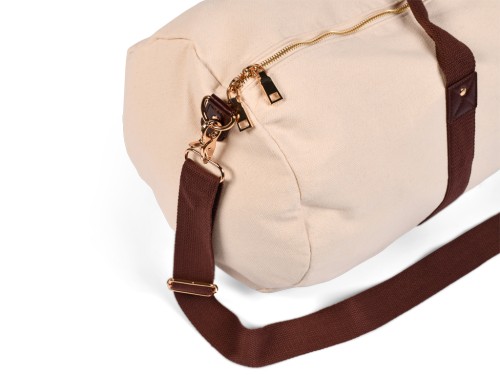 Article de Yoga Sac à Tapis de Yoga Baroudeur Coton Bio et Cuir végan - Écru 30 cm x 70 cm