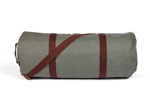 Article de Yoga Sac à Tapis de Yoga Baroudeur Coton Bio et Cuir végan - Kaki 30 cm x 70 cm