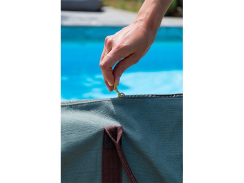 Article de Yoga Sac à Tapis de Yoga Baroudeur Coton Bio et Cuir végan - Prune 20 cm x 70 cm