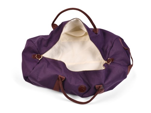 Article de Yoga Sac à Tapis de Yoga Baroudeur Coton Bio et Cuir végan - Prune 20 cm x 70 cm