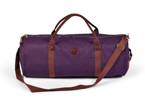 Sac à Tapis de Yoga Baroudeur Coton Bio et Cuir végan - Prune