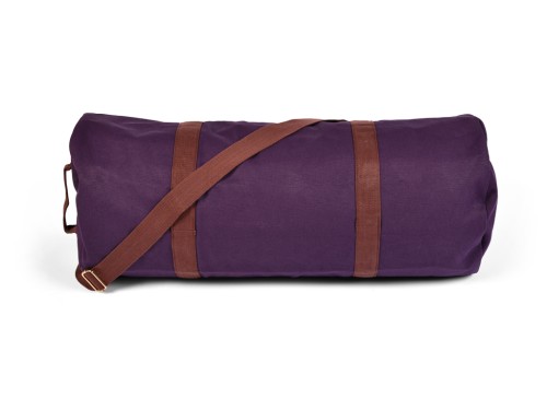 Article de Yoga Sac à Tapis de Yoga Baroudeur Coton Bio et Cuir végan - Prune 30 cm x 70 cm