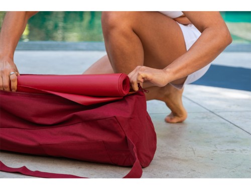 Article de Yoga Sac à tapis de yoga Chic et Cool 100% Coton Bio 70cm x 17cm Bordeaux