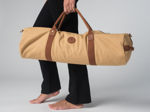 Article de Yoga Sac à tapis de yoga Navy Bag - Coton Sable 70cm x 20 cm