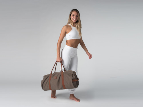 Article de Yoga Sac à tapis de yoga Navy Bag - Coton Taupe 70cm x 30 cm