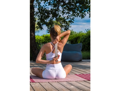 Cinturino da yoga in canapa naturale biologica con fibbia a mezzaluna