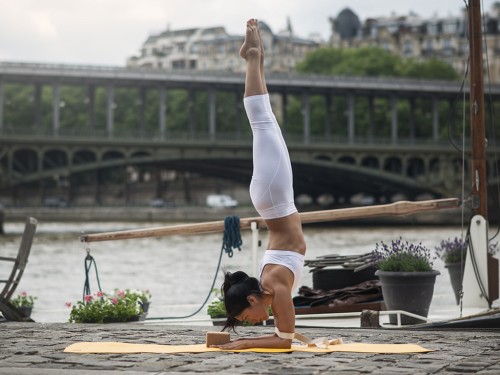 Article de Yoga Sangle de yoga Iyengar double boucle 100% Bio 3cm x 200cm