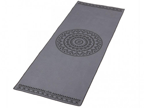 Article de Yoga Serviette de Yoga anti-dérapante - 185cmx 65cm Mandala Gris