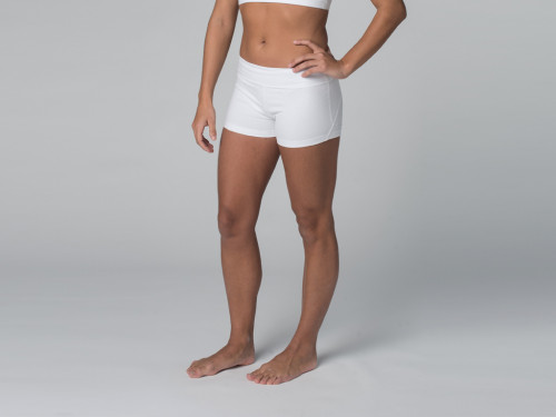 Article de Yoga Short de yoga 95% coton Bio et 5% Lycra Blanc - Fin de Serie