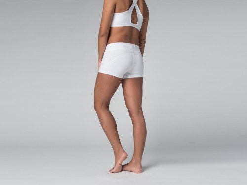 Article de Yoga Short de yoga 95% coton Bio et 5% Lycra Blanc - Fin de Serie